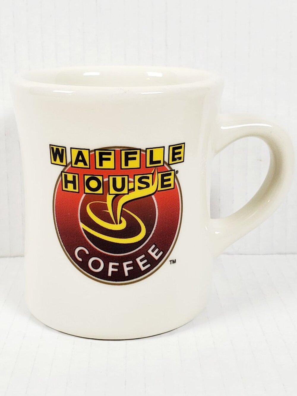 WAFFLE HOUSE Vintage Classic White Thick Ceramic Coffee Tea Mug Cup Tuxton